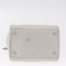 CHANEL Matelasse Hand Bag Lamb Skin Ivory Silver CC Auth 211116V-10