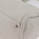 CHANEL Matelasse Hand Bag Lamb Skin Ivory Silver CC Auth 211116V-13