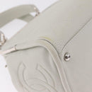 CHANEL Matelasse Hand Bag Lamb Skin Ivory Silver CC Auth 211116V-14