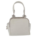 CHANEL Matelasse Hand Bag Lamb Skin Ivory Silver CC Auth 211116V-2