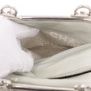 CHANEL Matelasse Hand Bag Lamb Skin Ivory Silver CC Auth 211116V-24