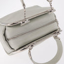 CHANEL Matelasse Hand Bag Lamb Skin Ivory Silver CC Auth 211116V-7