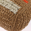 PRADA Hand Bag Raffia 2way Beige Gold Auth 211121V-15