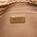 PRADA Hand Bag Raffia 2way Beige Gold Auth 211121V-17