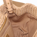 PRADA Hand Bag Raffia 2way Beige Gold Auth 211121V-19