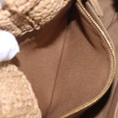 PRADA Hand Bag Raffia 2way Beige Gold Auth 211121V-22