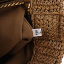 PRADA Hand Bag Raffia 2way Beige Gold Auth 211121V-24