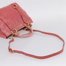 Miu Miu Hand Bag Vitellolux 2way Pink Gold Auth 211124V-10