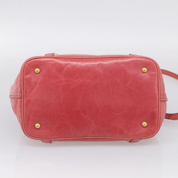 Miu Miu Hand Bag Vitellolux 2way Pink Gold Auth 211124V