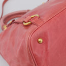 Miu Miu Hand Bag Vitellolux 2way Pink Gold Auth 211124V-14