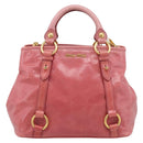 Miu Miu Hand Bag Vitellolux 2way Pink Gold Auth 211124V-2