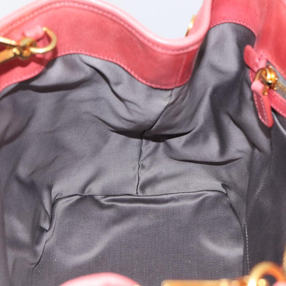 Miu Miu Hand Bag Vitellolux 2way Pink Gold Auth 211124V