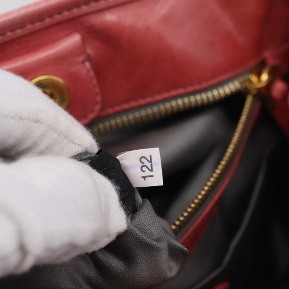 Miu Miu Hand Bag Vitellolux 2way Pink Gold Auth 211124V