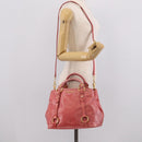 Miu Miu Hand Bag Vitellolux 2way Pink Gold Auth 211124V-26
