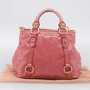 Miu Miu Hand Bag Vitellolux 2way Pink Gold Auth 211124V-27