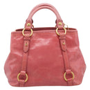 Miu Miu Hand Bag Vitellolux 2way Pink Gold Auth 211124V-3
