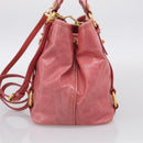 Miu Miu Hand Bag Vitellolux 2way Pink Gold Auth 211124V-5