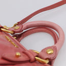 Miu Miu Hand Bag Vitellolux 2way Pink Gold Auth 211124V-9