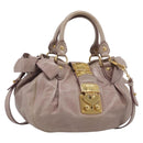 Miu Miu Hand Bag Vitellolux 2way Pink Gold Auth 211127V-1