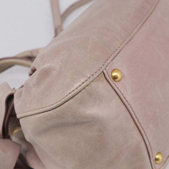 Miu Miu Hand Bag Vitellolux 2way Pink Gold Auth 211127V