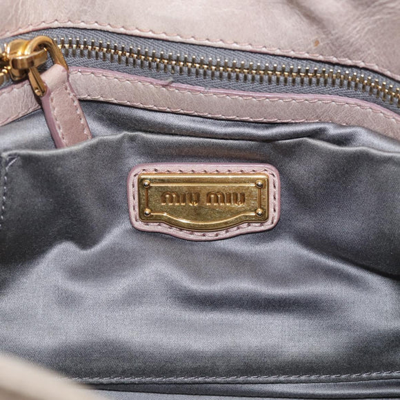 Miu Miu Hand Bag Vitellolux 2way Pink Gold Auth 211127V