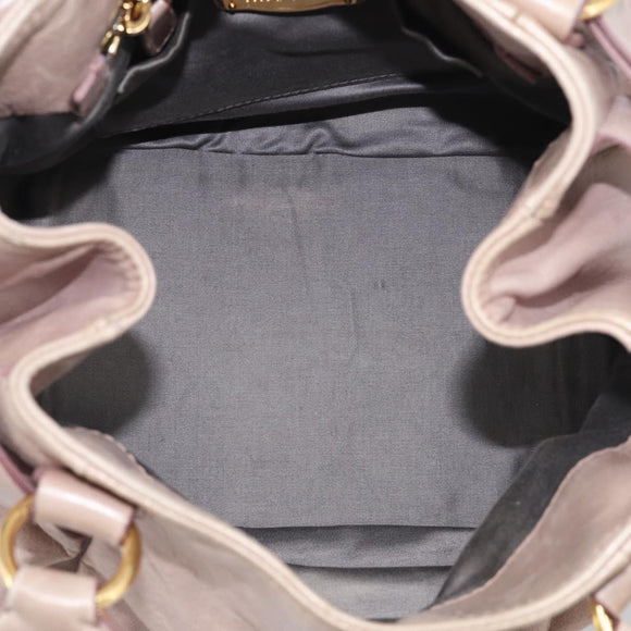 Miu Miu Hand Bag Vitellolux 2way Pink Gold Auth 211127V