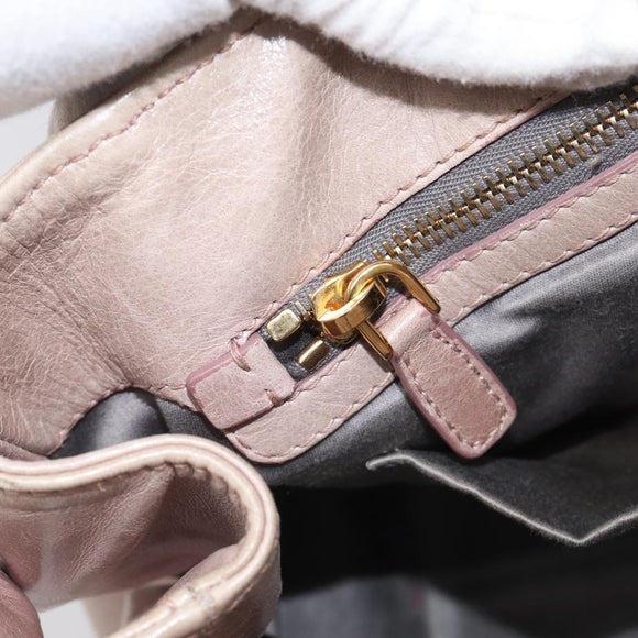 Miu Miu Hand Bag Vitellolux 2way Pink Gold Auth 211127V