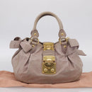 Miu Miu Hand Bag Vitellolux 2way Pink Gold Auth 211127V-28