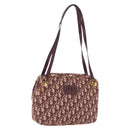 Christian Dior Trotter Canvas Shoulder Bag Red Gold Auth 211130A-1