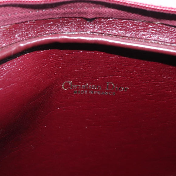 Christian Dior Trotter Canvas Shoulder Bag Red Gold Auth 211130A
