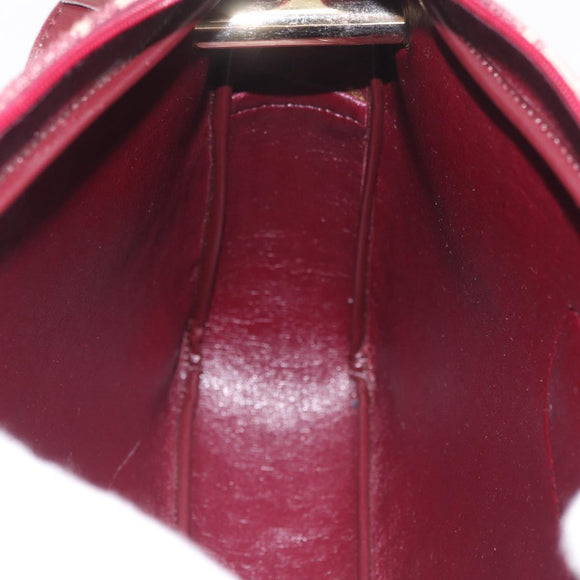 Christian Dior Trotter Canvas Shoulder Bag Red Gold Auth 211130A