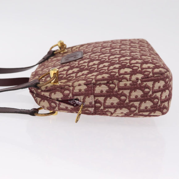 Christian Dior Trotter Canvas Shoulder Bag Red Gold Auth 211130A