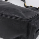 PRADA Shoulder Bag Leather Black Gold Auth 211133V-10
