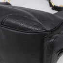PRADA Shoulder Bag Leather Black Gold Auth 211133V-12