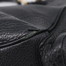 PRADA Shoulder Bag Leather Black Gold Auth 211133V-13