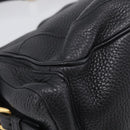 PRADA Shoulder Bag Leather Black Gold Auth 211133V-14