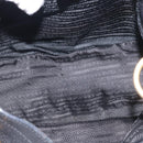 PRADA Shoulder Bag Leather Black Gold Auth 211133V-17