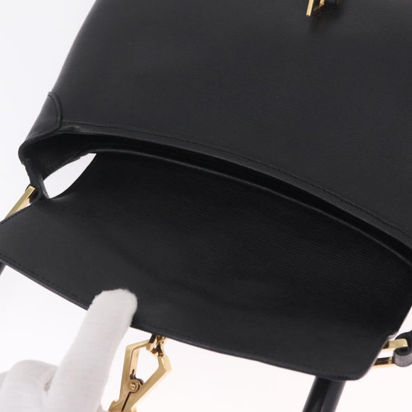 GUCCI Bamboo Shoulder Bag Leather Black Gold 001 4096 Auth 211134A