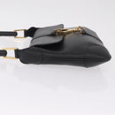 GUCCI Bamboo Shoulder Bag Leather Black Gold 001 4096 Auth 211134A-5