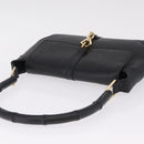 GUCCI Bamboo Shoulder Bag Leather Black Gold 001 4096 Auth 211134A-6
