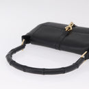 GUCCI Bamboo Shoulder Bag Leather Black Gold 001 4096 Auth 211134A-7