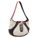 CELINE Shoulder Bag Leather Ivory Silver Auth 211136A-1