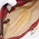CELINE Shoulder Bag Leather Ivory Silver Auth 211136A-18