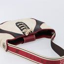 CELINE Shoulder Bag Leather Ivory Silver Auth 211136A-6