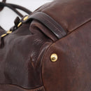 PRADA Tote Bag Leather 2way Brown Gold Auth 211140A-15