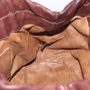 PRADA Tote Bag Leather 2way Brown Gold Auth 211140A-23