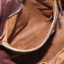PRADA Tote Bag Leather 2way Brown Gold Auth 211140A-25