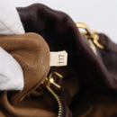 PRADA Tote Bag Leather 2way Brown Gold Auth 211140A-26