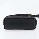 Salvatore Ferragamo Vala Hand Bag Satin 2way Black Gold Auth 211141A-11