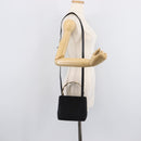 Salvatore Ferragamo Vala Hand Bag Satin 2way Black Gold Auth 211141A-23